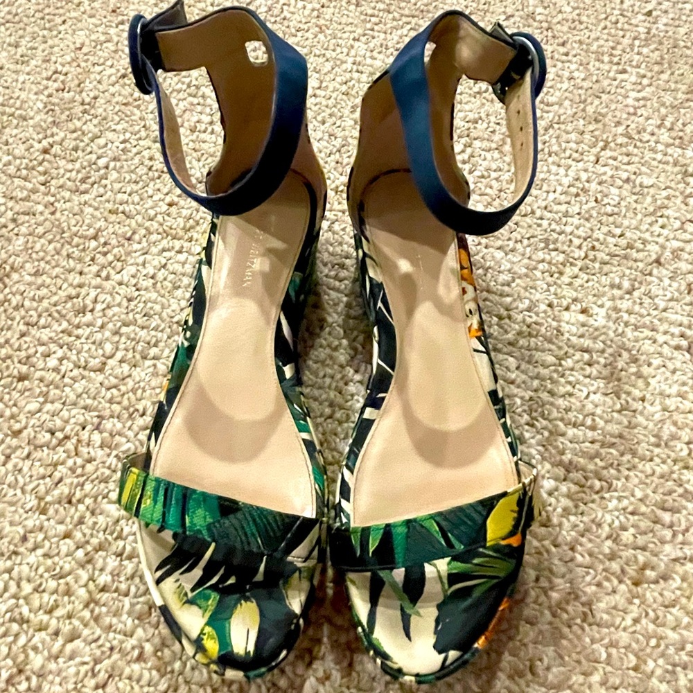 Gently Worn Stuart Weitzman Tropical Floral Sandal